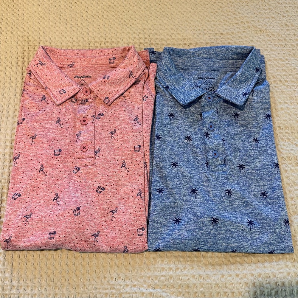 Flag & Anthem Madeflex Pink and Blue Patterned Polo Shirts